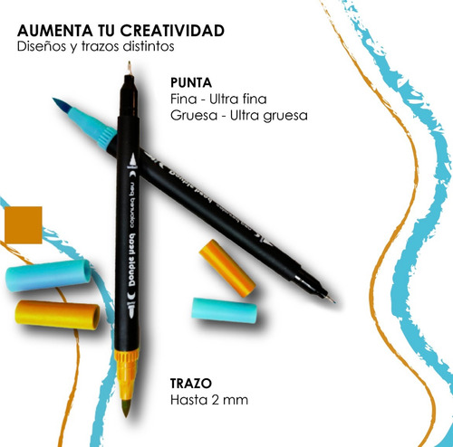 Canetinhas Brush E Ponta Fina - 100 Cores Colorido