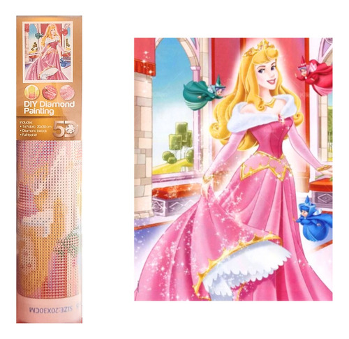 Juego Pintura Diamante 5d Princesa Aurora Disney 20x30 Cms