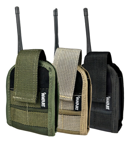 Teléfono móvil táctico modular Molle Ht Radio Pocket, color negro