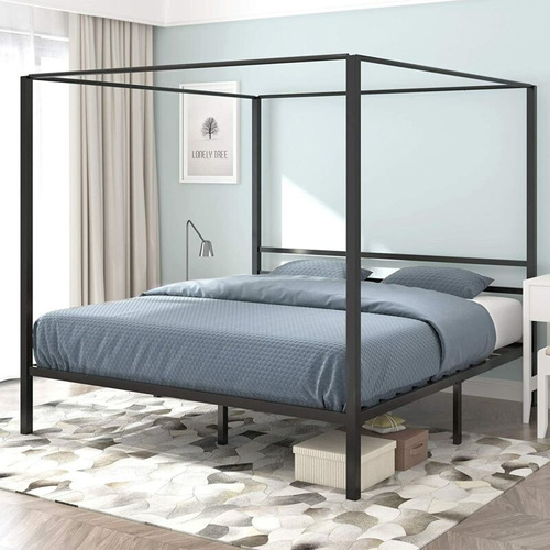 Yitahome King Size Classic Metal Storage Platform Bed Fra S4