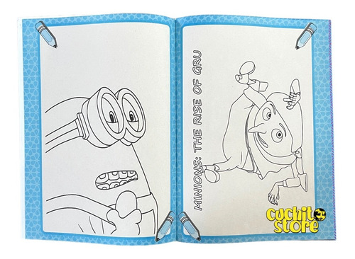 Pack 2 Libros Para Colorear Pintar Minions Con Juegos