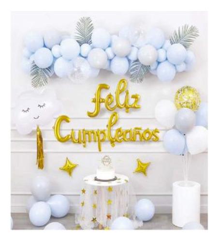 Decoración De Fiesta Feliz Cumpleaños Motivo Nube 43 Piezas