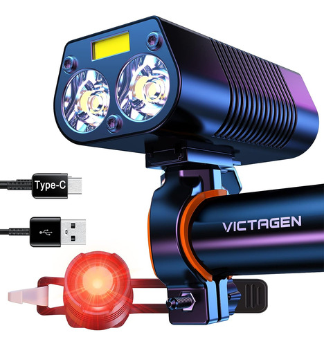 Luces P/ Bicicleta Victagen, 3000 Lumenes, 3led, Usb