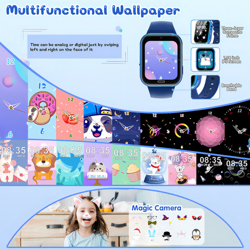 Reloj Inteligente 2G Llamadas Sos SmartWatch Con Camara Relojes De Juego X53 Sjrohe Relojes Inteligentes Llamar Niños Relojes Inteligentes,Relojes Inteligentes Con Ranuras Para Tarjetas Sim color Azul