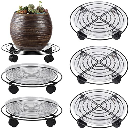 5 Packs Large Metal Plant Caddy With Wheels 13  Heavy-d...