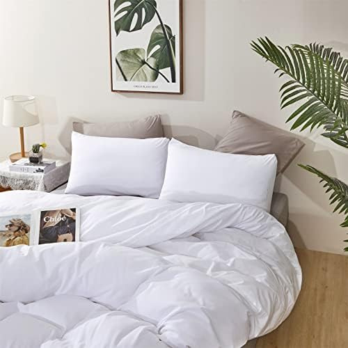 Karever Juego De Edredón Blanco Cal King Pure White Beddig S