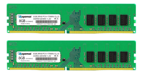 Memoria 16gb Kit (2x8gb) Ram Pc4 17000u 2133mhz Udimm 