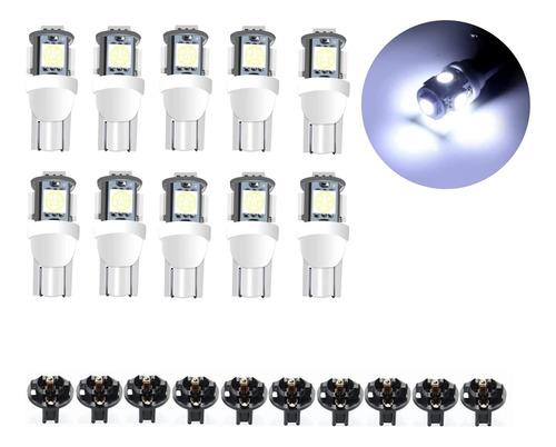 Paquete De 10 Bombillas Led T10 194 168 Pc194 Pc195 Pc1...