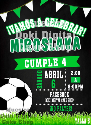 Invitación Digital Imprimible De Futbol