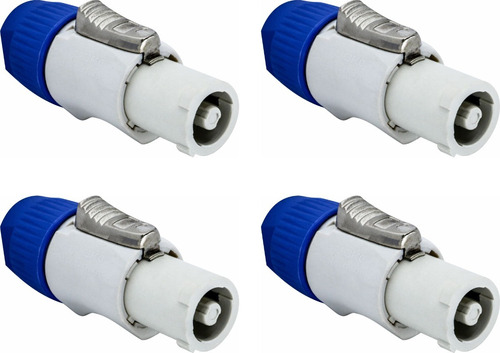 Kit 4 Conector Plug Powercon Macho Branco 20a Out Linha Pro