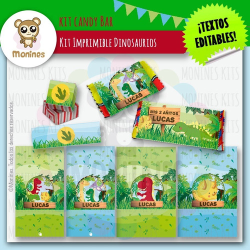 Kit Imprimible Dinosaurios Dinos ¡texto Editable!
