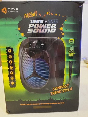 Parlante Bluetooth, Caraoque Oryx Negro (Usado)