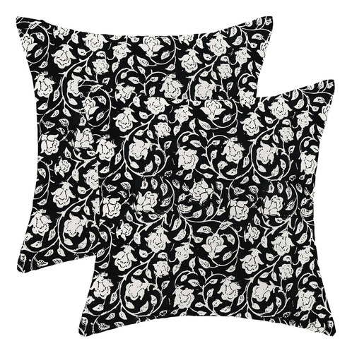 Capas De Almohadas De Crema De Crema Negra Cxmeifly 18 X 18
