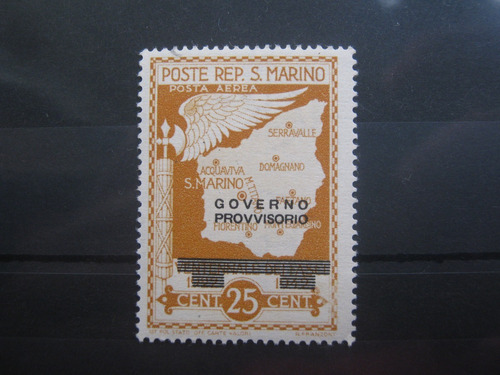 San Marino 25 Cent 1943 Gobierno Provisorio Sobreimpresión 
