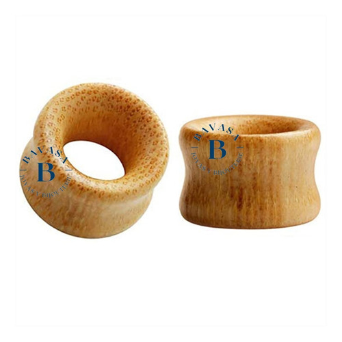 Expansor Túnel Madera Natural 8, 10, 12, 14mm X2 Aro Bavasa