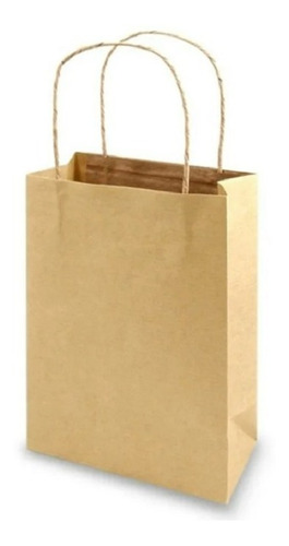 Bolsa De Papel Kraft Con Asa Chica - 4 Docenas 14.5x7.5x21.5