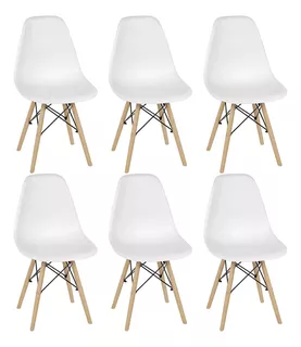 Set 6 Sillas Eames Minimalista Cafeteria Comedor Jardin Casa