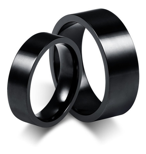 1 Argolla Acero Quirurgico, Wedd V Moon Negro