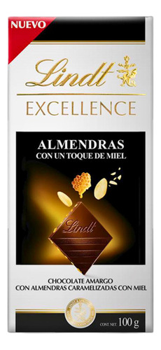 Lindt Excellence Almendra Con Miel 100grs (6 Barras)