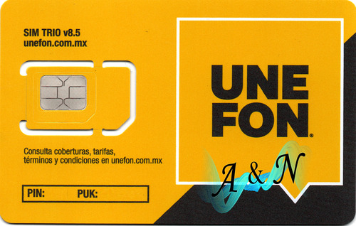 Chips Unefon Ilimitado Con Recarga De $100