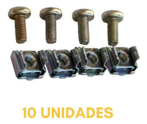 Kit Porca Gaiola 10 Unidades M5 Com 15mm Cor Prateado