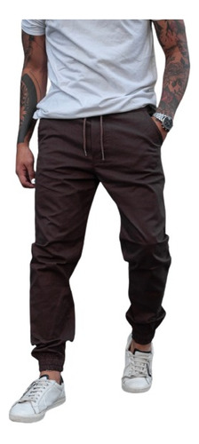 Pantalon Jogger Jean Hombre Elastizado Jogging Babucha Color