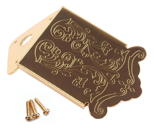 Mandolin Tailpiece Hole Back Para 3-6 Strings Box Dourado
