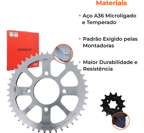 Kit Coroa Pinhão Dafra Apache 150 2010 A 2015 Reforçado Vaz