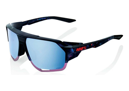 Lentes 100% Norvik Black Holographic Hiper Blue Mirror