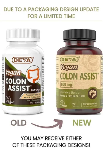 Deva Vegan Colon Assist Tablets With Magnesium, Triphala, De