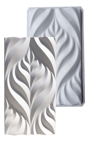 Forma Gesso/cimento 3d Mosaico Folha 42x29 - Abs Branco