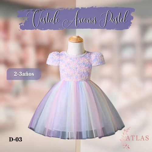 Vestido Para Niña Colores Pasteles (2-3años)