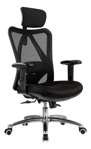 Silla de escritorio Sihoo M18 gamer ergonómica  negra con tapizado de mesh