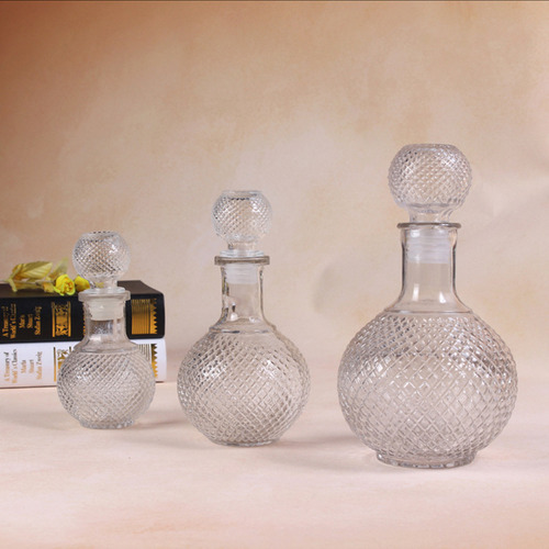 Botella Decantadora De Vidrio Transparente Con Tapón Para