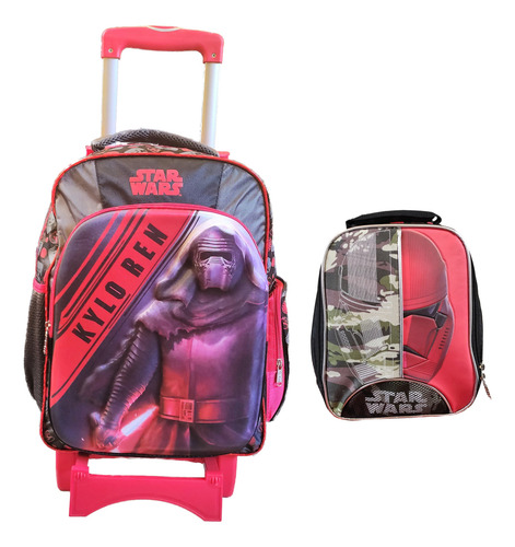 Set Mochila Con Carro Y Lonchera Star Wars Kylo Ren 3d Ruz