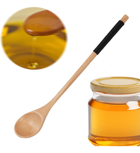 4 Cuchara De Mango Largo, Cucharadita De Madera, Ligera De B