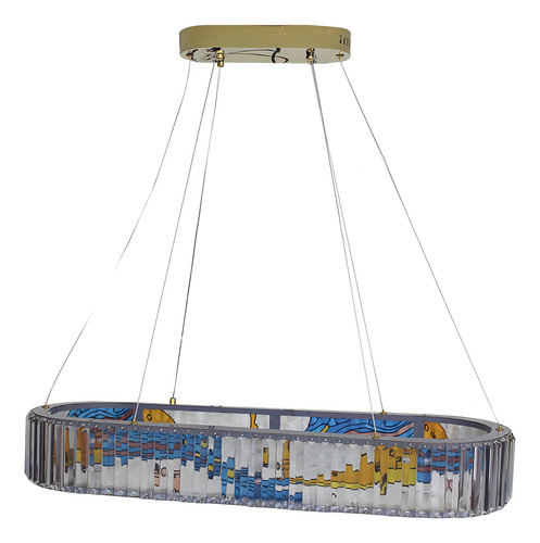 Lampara Colgante Candil Oval 30cm 100w Color Blanco