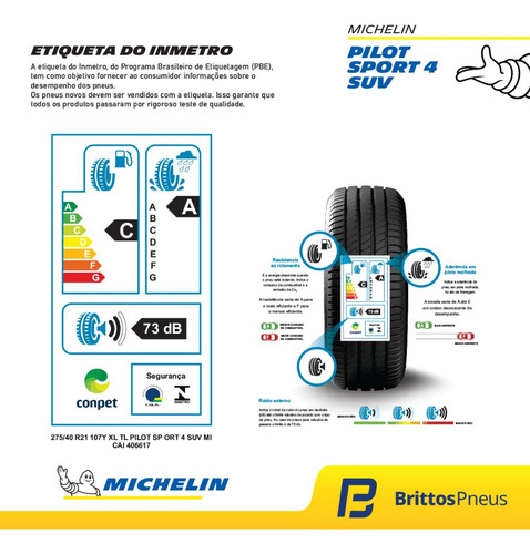 Kit 2 Pneus Michelin Aro 21 Pilot Sport 4 Suv 275/40 R21