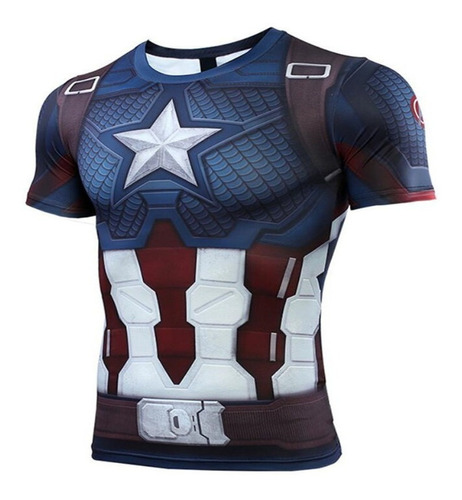 Capitán América Cos Traje Marvel Camiseta Manga Larga