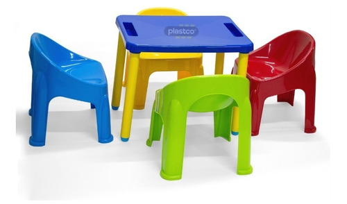 Mesa Infantil De Trabajo Con 4 Sillas Para Niños