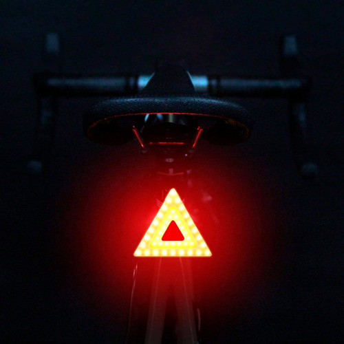 Lanterna Sinalizador Traseira Triangular Bike Pisca Vermelho/amarelo