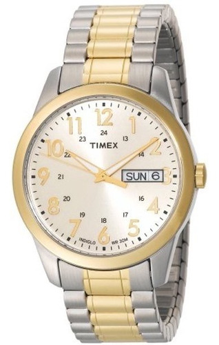 Reloj Pulsera Timex South Street Sport T2m935 Color de la correa Plateado/Dorado Color del bisel Dorado Color del fondo Gris