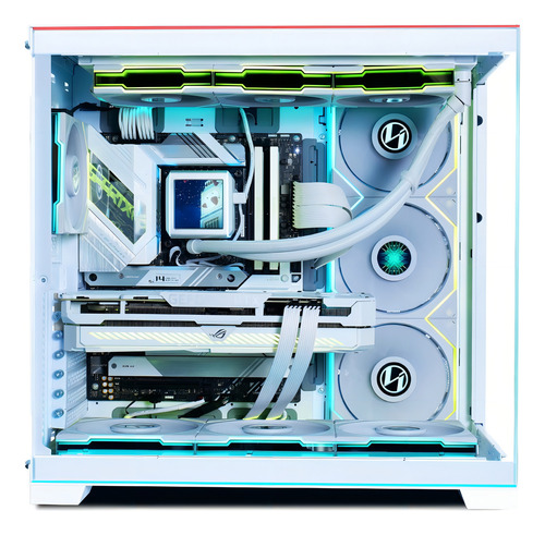 Gabinete para jugadores Lian Li O11 Dynamic Evo Rgb Wt Temp Glass, color blanco