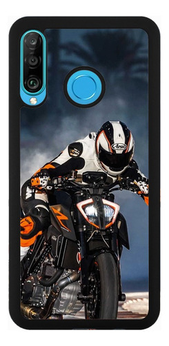Funda Protector Para Huawei Ktm Moto Motocross Pista Biker Huawei P Smart 2021