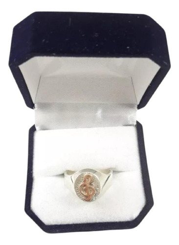 Anillo Músico Clave De Sol Plata Y Oro Redondo
