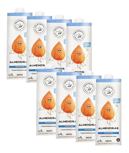 Leche De Almendras Original Tratenfu Pack 8 X 1 Litro