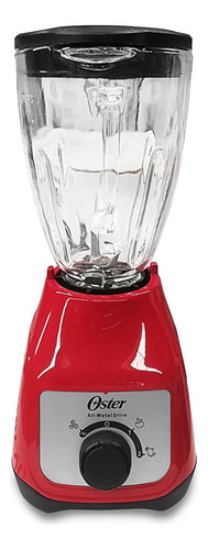 Licuadora Oster BLSTKAG-RRD 1.5 L roja con vaso de vidrio 127V