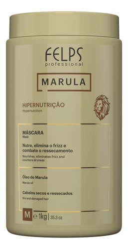 Felps Marula Shampoo Hipernutrição 1000ml + Máscara 1kg