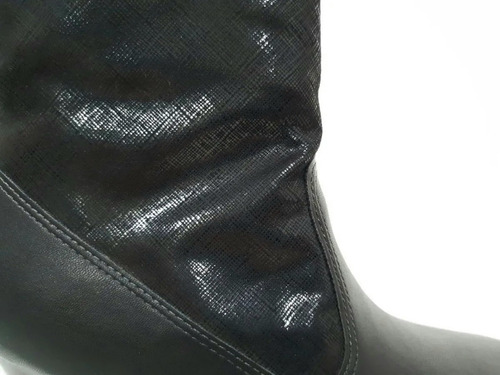 Bota Piccadilly Negra Con Taco