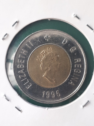 Moneda Canadá 1996 2 Dólares Bimetalica 